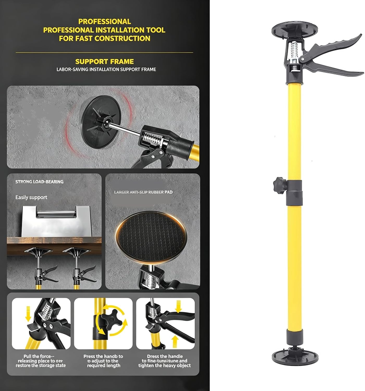 Telescopic Steel Hand Rod Rod Woodworking Cabinet Board Lifting Telescopic Adjustable Bracket Adjustable Ceiling