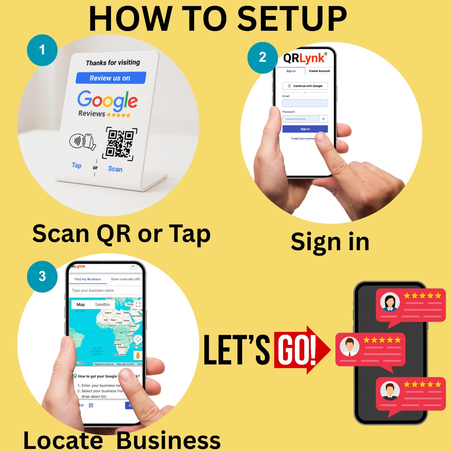 NFC Tap Google Review Stand - Boost Customer Feedback with Tap & Scan QR - No App, No Subscription - Works on iPhone & Android (Size 4.13"x2.75", 1 Pack)