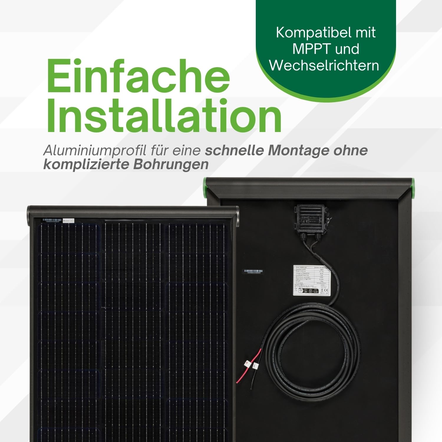 MOSCATELLI Camping Solaranlage Black Boost Komplettset 240W Monokristallin Solar Panel für Wohnmobil – PV Modul Solar Ladegerät 12V mit Halterung – Solarpanel Camping OHNE Laderegler