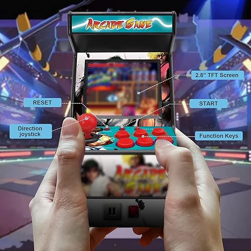 Miniatura 4 de Máquina de Juegos de Arcade Mini - 156 Consolas de Juegos Retro Jugables - Dispositivo de Juegos de Mano con Pantalla de 2.8 Pulgadas Soporte de