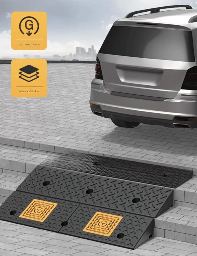 Rampas para coche, caucho, 100x25x7 cm miniatura 4