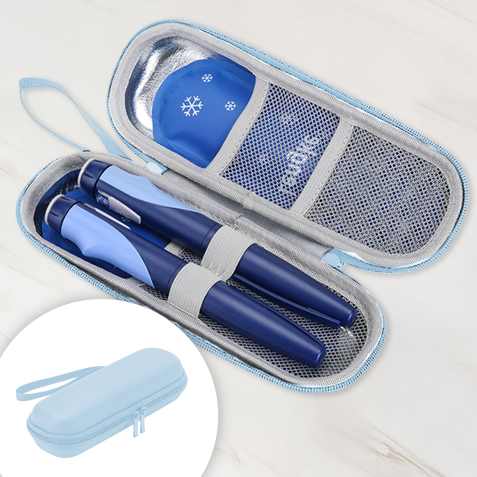 Insulin Pen Case Blue Medicine Bag No Ice Pack Insulin Cooler Travel Case Insulin Pen Portable Medical Cooler Bag for Insulin Pens and Other Diabetes Care Supplies - Image 4
