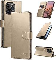 Vista 13 de SUANPOT Funda tipo cartera para iPhone 14 Pro de 6.1 pulgadas con bloqueo RFID, tarjetero de crédito, funda protectora de piel sintética con tapa