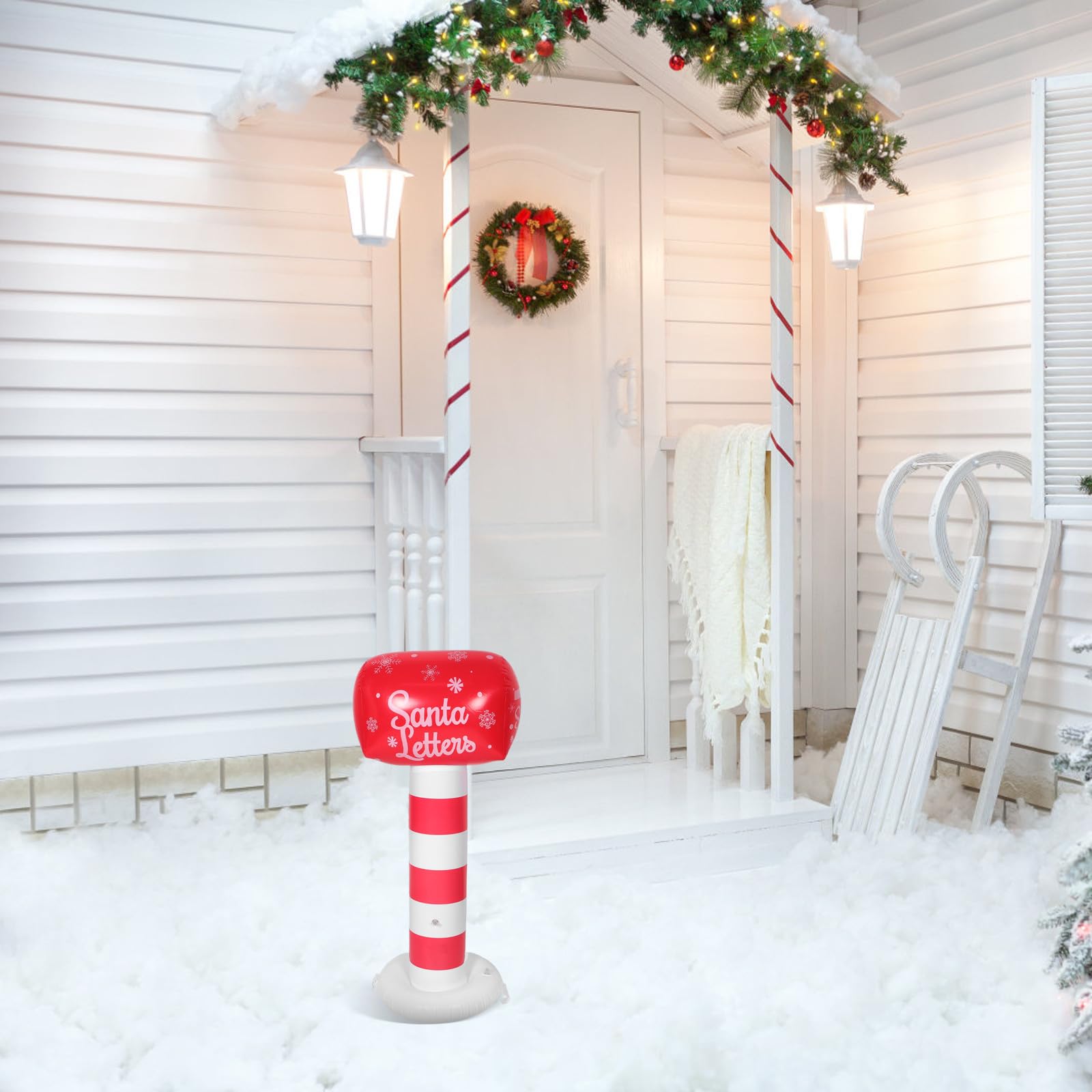 TOYANDONA 5 Piezas Buzón Inflable de Navidad para Jardín, Decoración