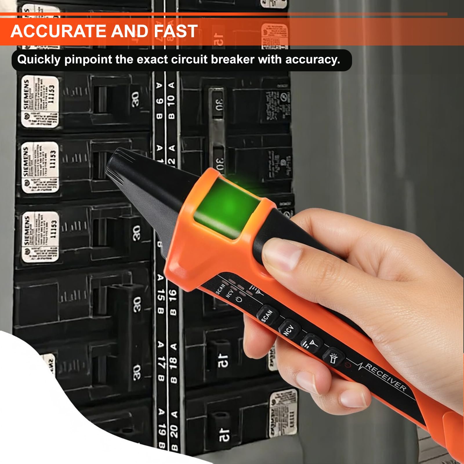 Leitungssucher mit großem LCD-Display, wiederaufladbarer Stromkreissucher mit GFCI-Steckdosentester, elektrischer Leitungssucher mit NCV-Test & Taschenlampe