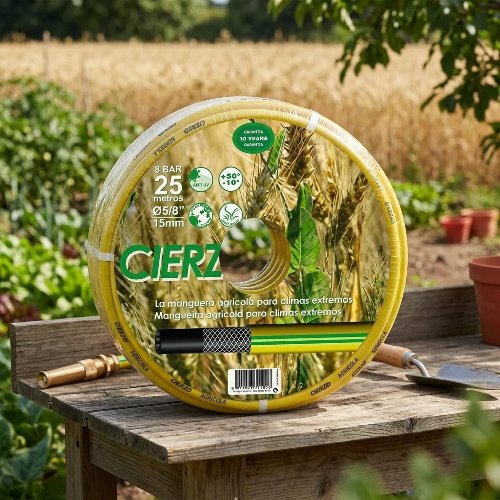 Kit Manguera de Jardín Cierzo 19 mm 3/4'' | 20 Metros + Accesorios | Manguera para Riego | Kit Completo de Accesorios de Jardín | Resistente y Flexible para Uso Doméstico
