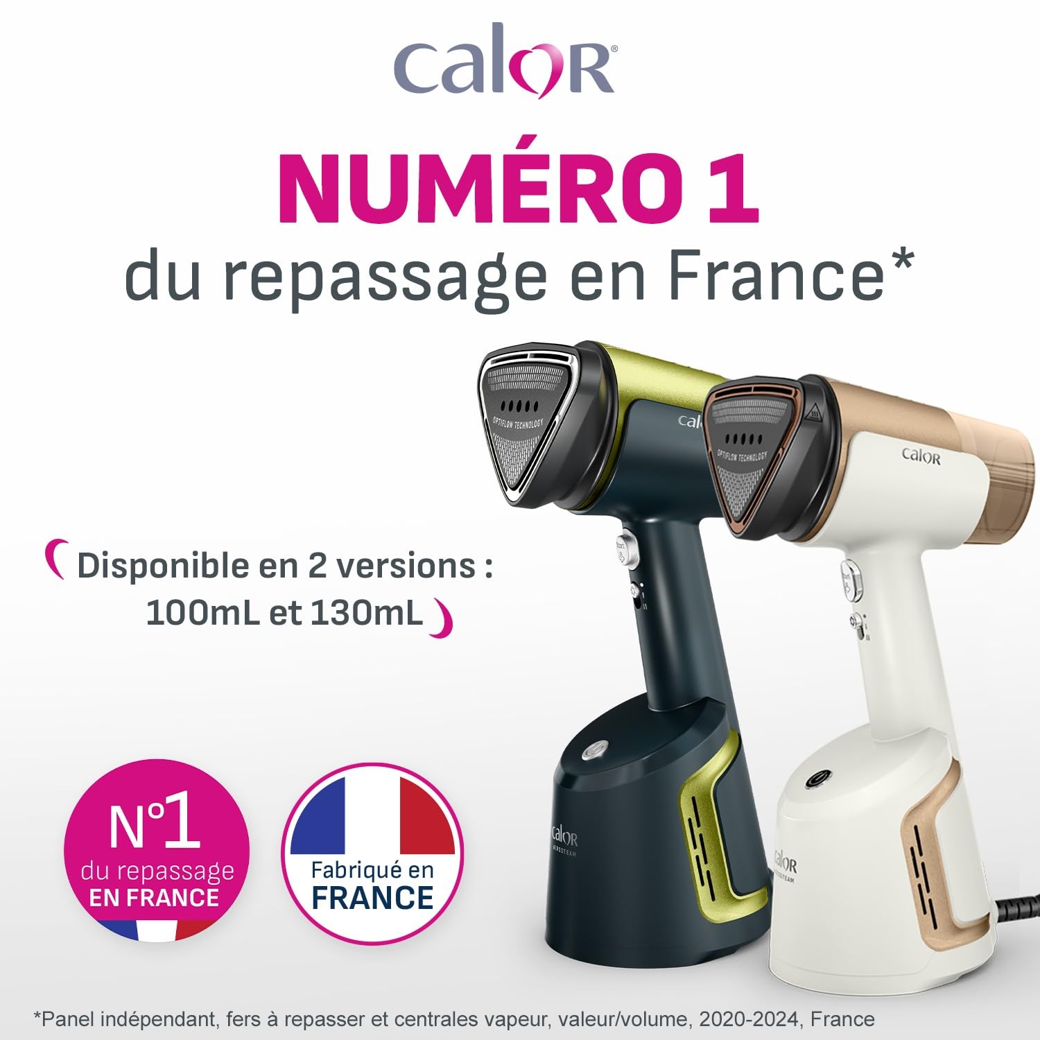 Calor AeroSteam défroisseur à main, Nouvelle technologie révolutionnaire, Résultats d’un fer à repasser en un seul passage, Rapide, Facile d'utilisation sans crochet, Fabriqué en France, DT9810C0