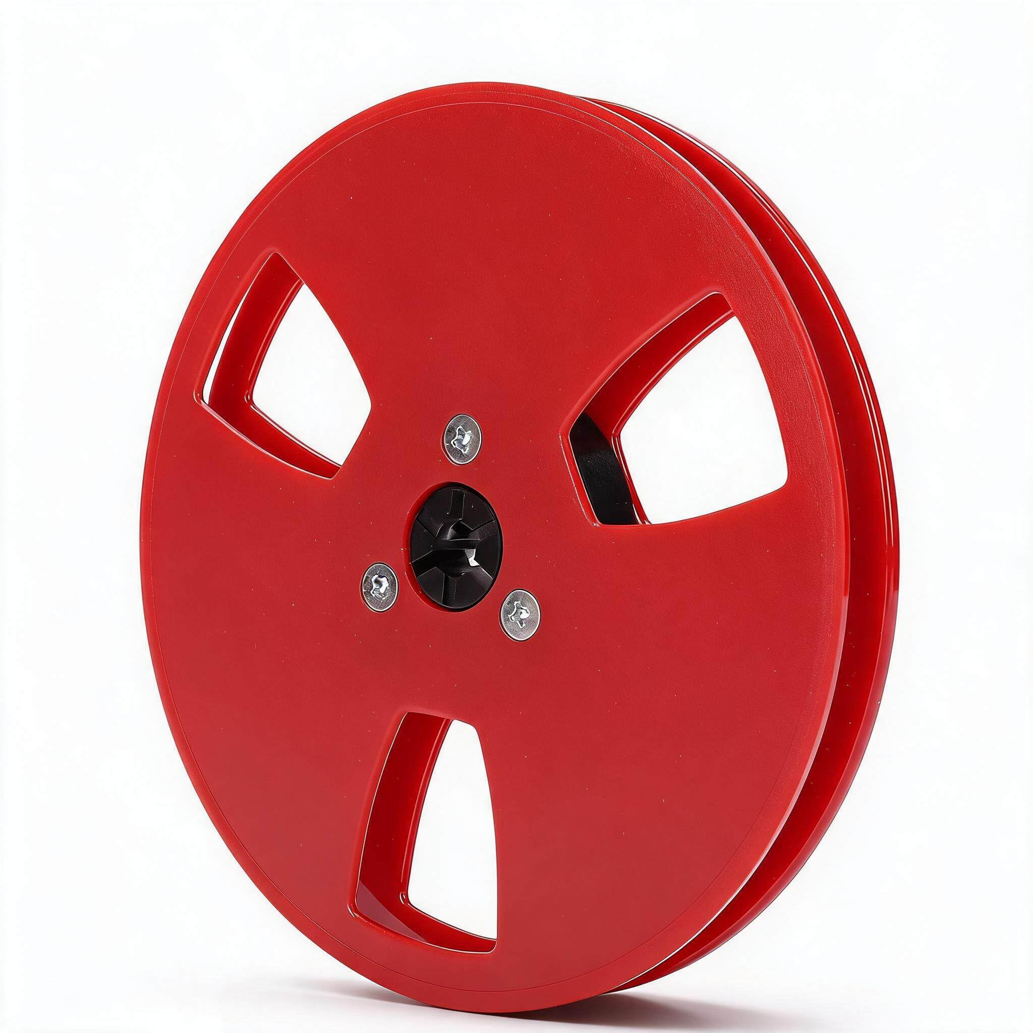 Carrete de cinta vacío de 5 pulgadas y 1/4 con 3 orificios de viento en color rojo