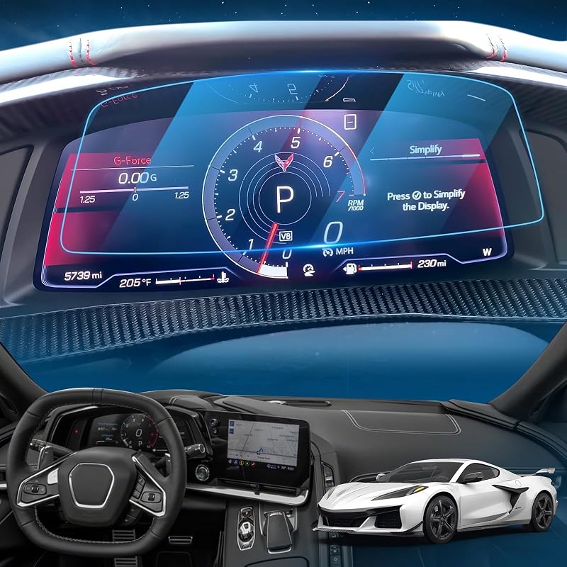 Película Protetora de Tela para Corvette C8 12" Transparente com Acabamento Brilhante LFOTPP, 2 unidades
