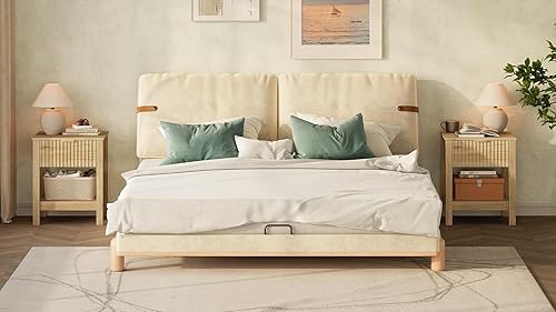 Miniatura 2 de Mesita de noche acanalada con mango dorado, juego de 2 mesitas de noche de mediados de siglo con cajón, mesita de noche con estante de