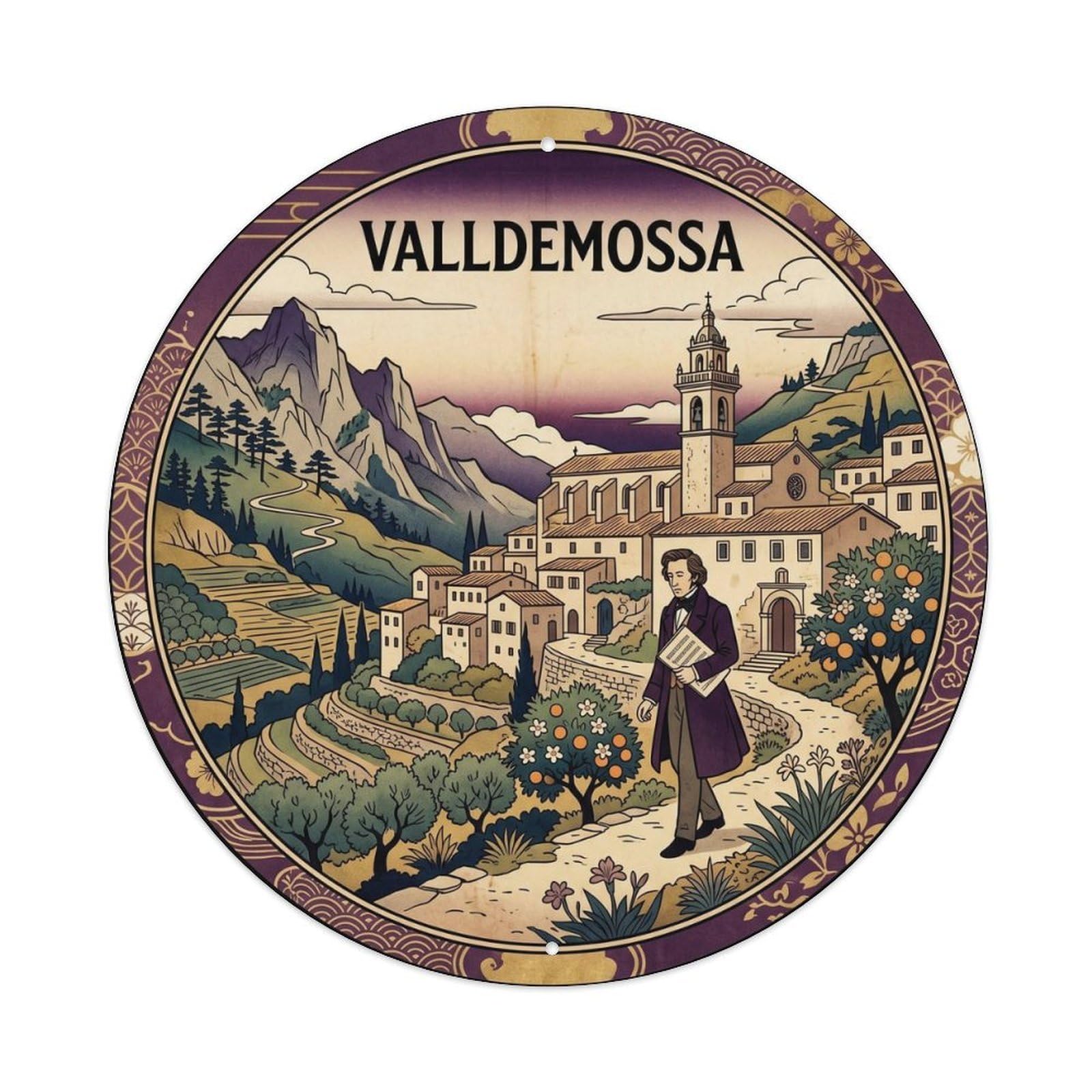 Valldemossa Mallorca Music Heritage Travel Metal Tin Sign