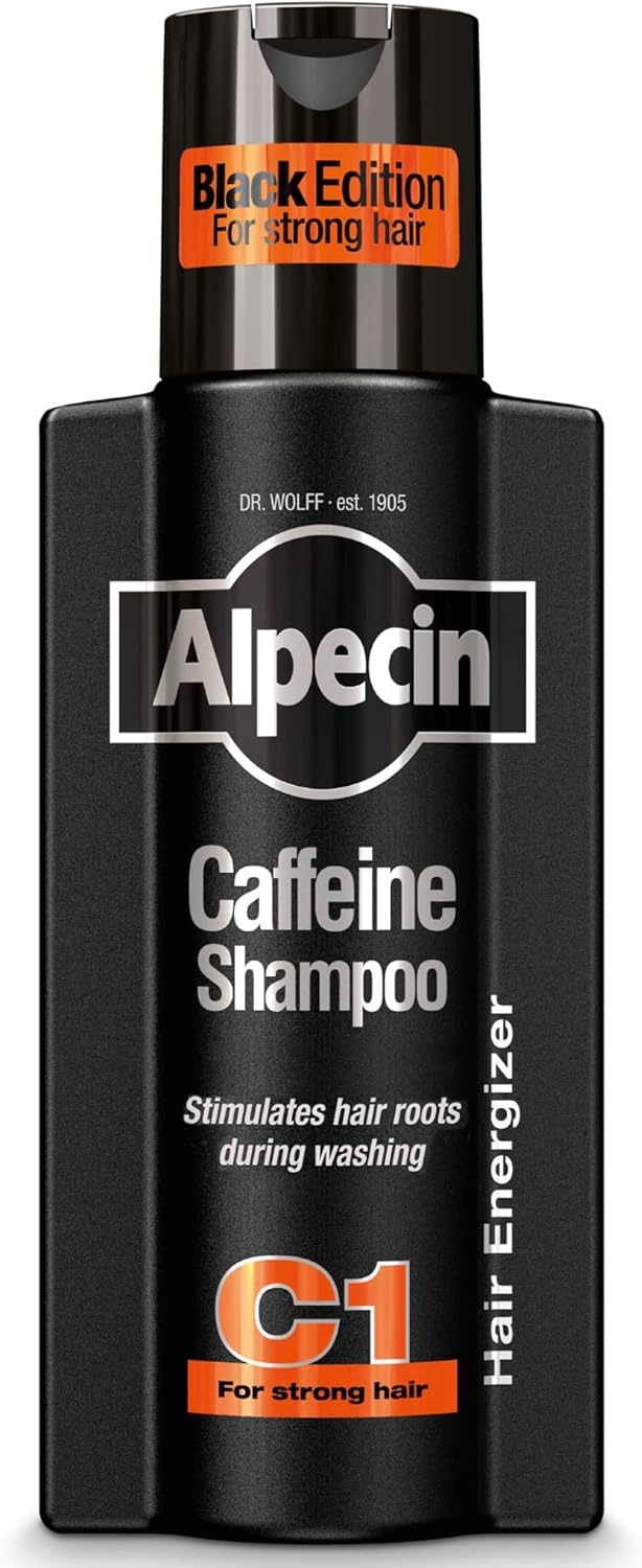 Alpecin Cafeïne Shampoo C1 Black met Nieuwe Geur 1x 250ml | Natuurlijke Haargroei Shampoo voor Mannen | Energizer voor Sterk Haar | Haarverzorging voor Mannen Made in Germany