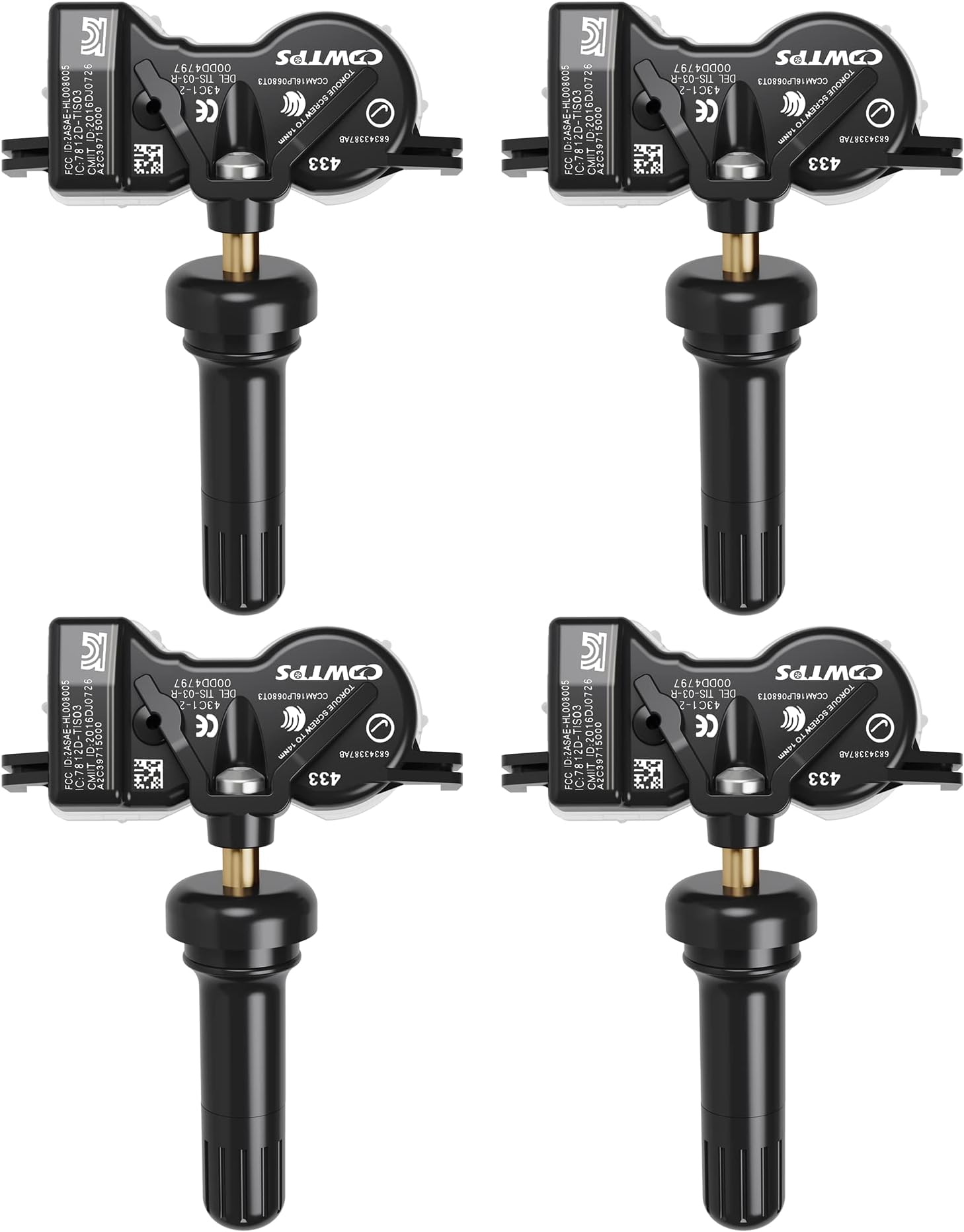 CDWTPS TPMS Sensor Dodge,4Pack 433Mhz Tire Pressure Monitoring System Sensor Compatible for Chrysler Jeep Dodge Fiat Replaces#68313387AB 68193586AC 68252493AB