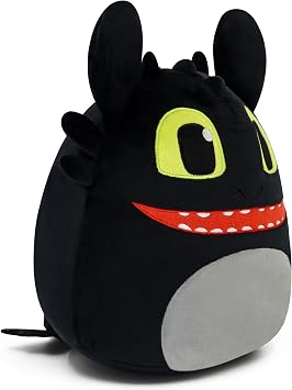 Black Dragon Plush, 11.8-Inch Soft Stuffed Animal Toy, Round Kawaii Plushie, Fantasy Creature Gift for Kids & Fans Black Happy