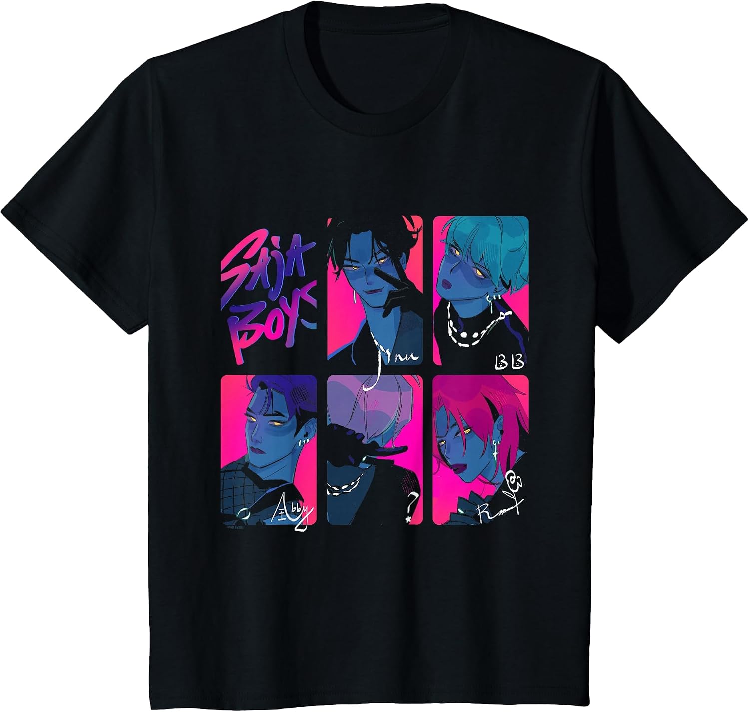 Kpop Demon Hunters Saja Boys Photocards Officially Licensed T-Shirt image 3