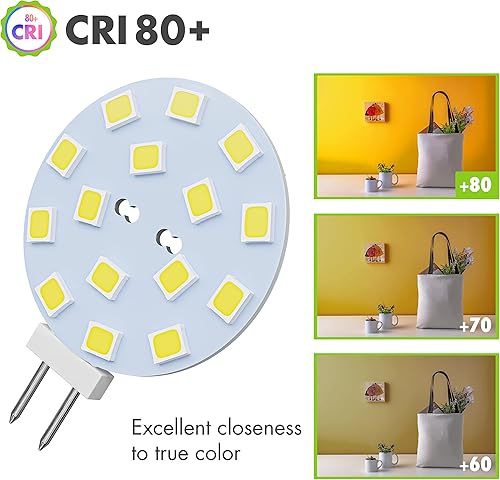 Miniatura 3 de Leisure LED 4 bombillas LED G4 JC con base bi-pin de 2 W, 12 V CC, 20 W-30 W, T3, bombilla halógena de repuesto para caravana, caravana, remolque,