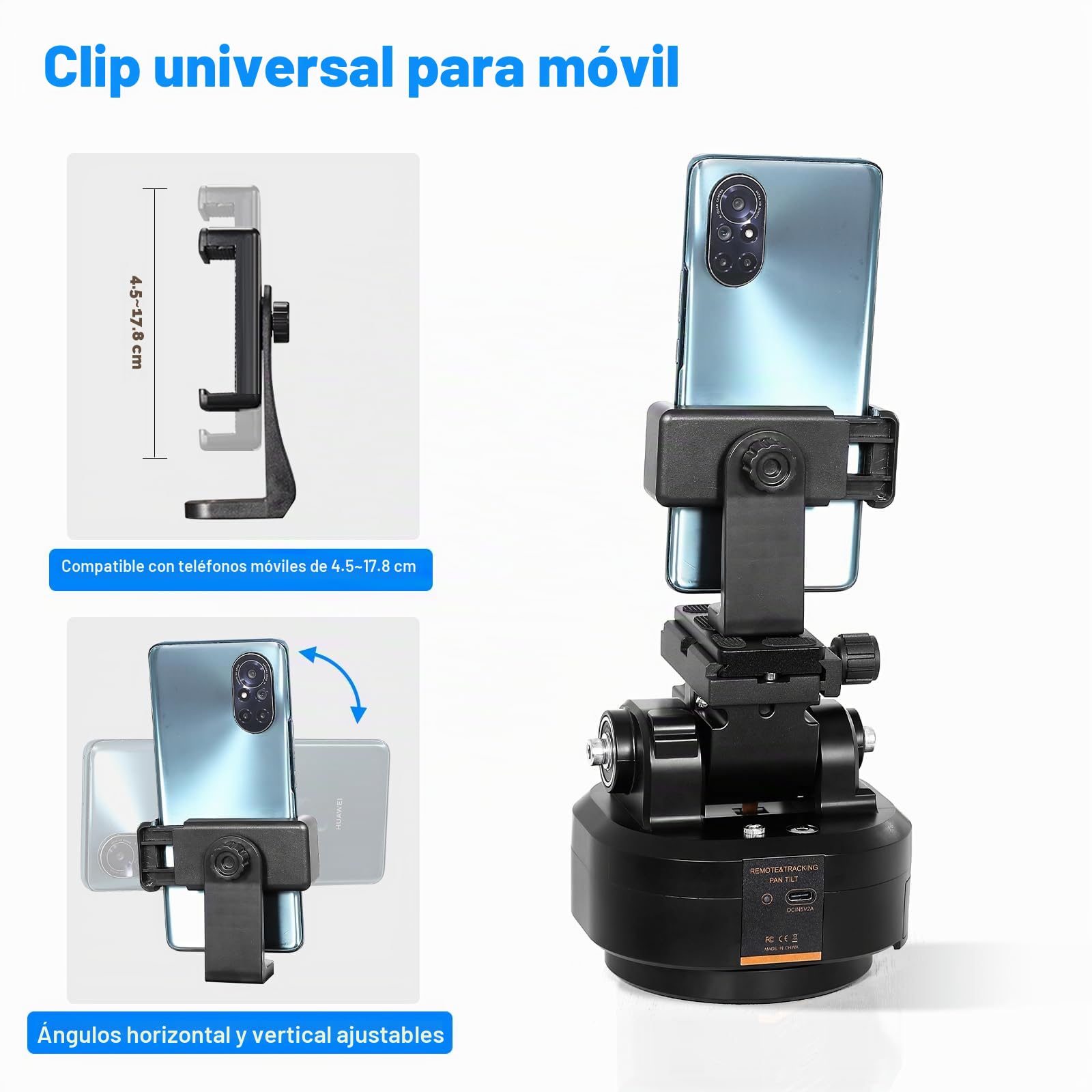 Soonpho M6 Motorizada 360 Grados Erhbarer Eléctrico Remote Panorama Trípode con Abrazadera para Teléfono y Mando a Distancia AI Face Tracking Detección de Gestos AB Dos Puntos Tipo para DSLR