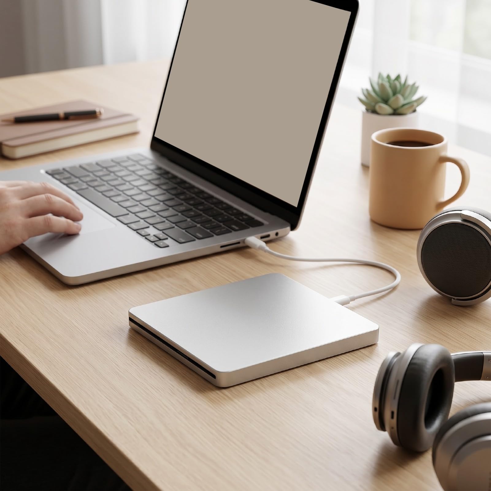 Masterizzatore DVD Esterno USB C, Unità Ottica Portatile in