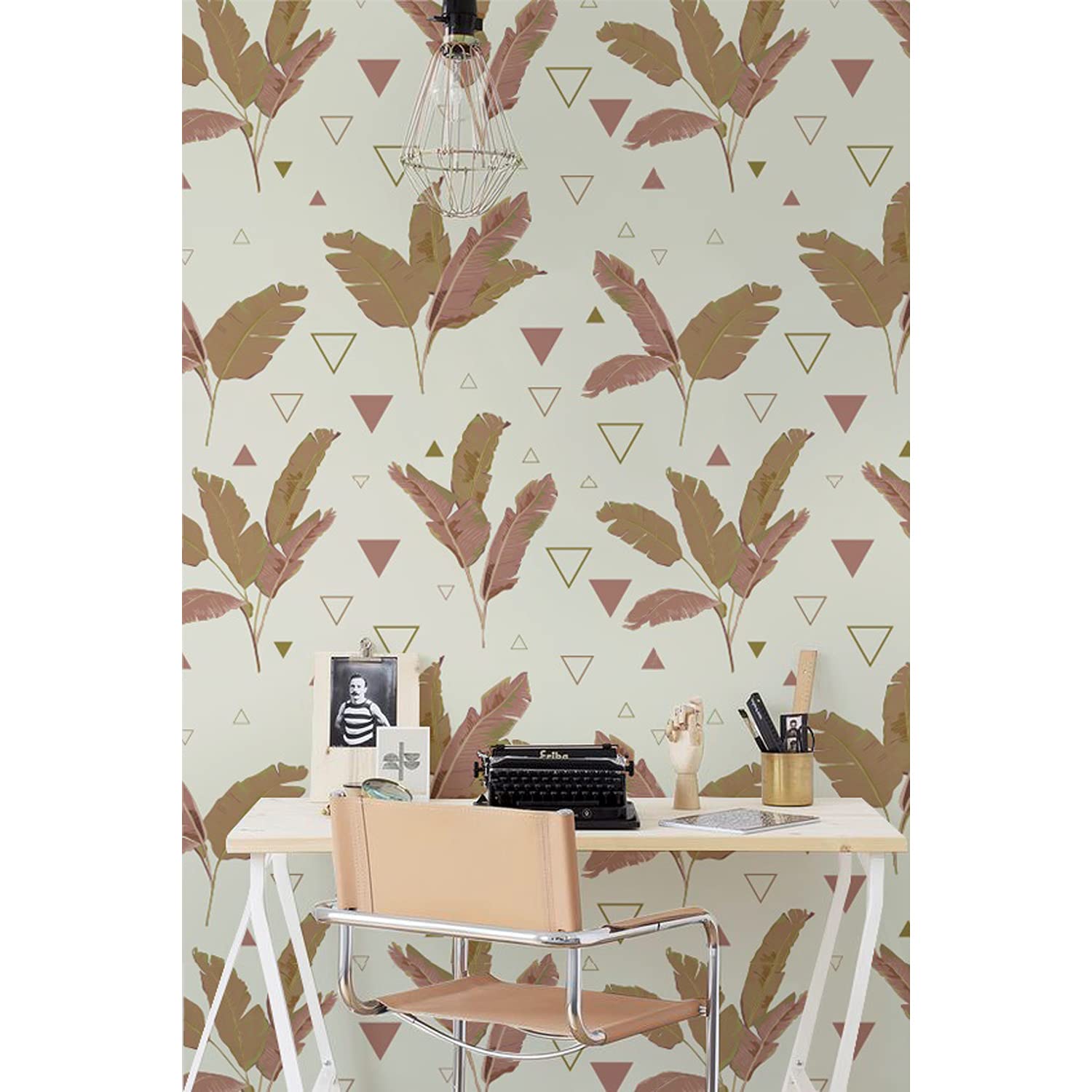 Papier Peint Triangles Palms Magic-Stick Auto-Adhésif Coloray 416x254 cm
