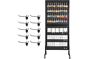 Standing Pegboard 2' x 5' Two-Double Pegboard Panels Tower with T-Base