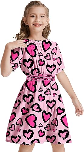 Miniatura 1 de Vestido floral con cintura fruncida para niñas, ropa de juego para la iglesia, vacaciones, vestido midi suave con bolsillos