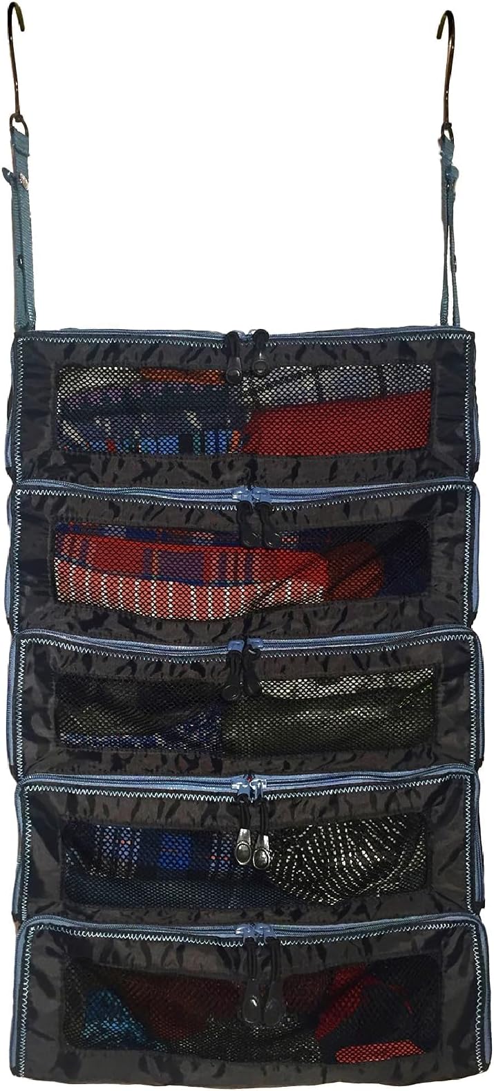 Pack Gear Suitcase Organizer | Pack More in your Large or Carry On Luggage | Unpack Instantly with these Compression Packing Cubes for Suitcases | Hanging Shelf Organizer for Closet (Black) (Large)