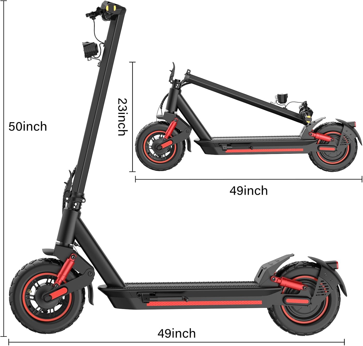 DXH Electric Scooter for Adult - 1000W Peak Motor, Max 30 Miles Long Range, 30Mph Top Speed, 11" Tires, Portable Folding Off-Road Electric Scooter Adults with Dual Braking System and App Control