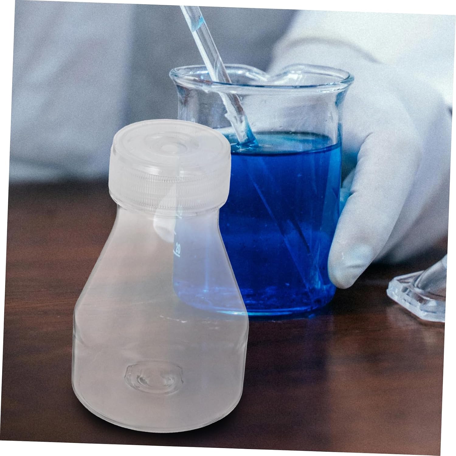 2Pcs Plastic Laboratory Flasks for Tissue Culture and Sample Preservation Reusable Cell Culture Bottles