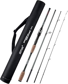 GotureTravel Fishing Rods, 4 Piece Fishing Pole with Case/Bag, Casting/Spinning Rod,Ultralight Fishing Baitcasting Rod 7ft for Saltwater Trout, Bass, Walleye, Pike
