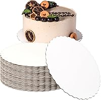 Vista 9 de Fit Meal Prep Paquete de 20 tablas para tartas, círculos redondos dorados de 6 pulgadas, círculos de pizza desechables, soporte de base para postres