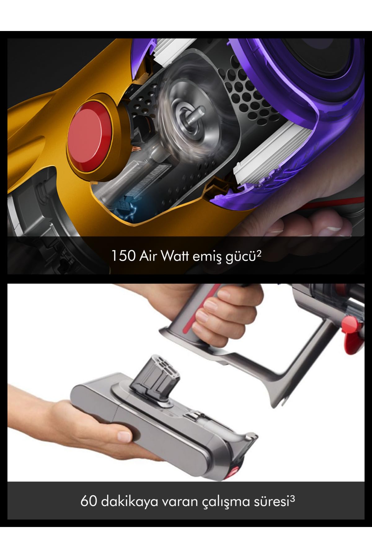 Dyson V12 Slim Detect Absolute 2026 Aspirapolvere verticale, 0,35 l, autonomia di 60 minuti, 3 modalità di aspirazione, giallo/nichel
