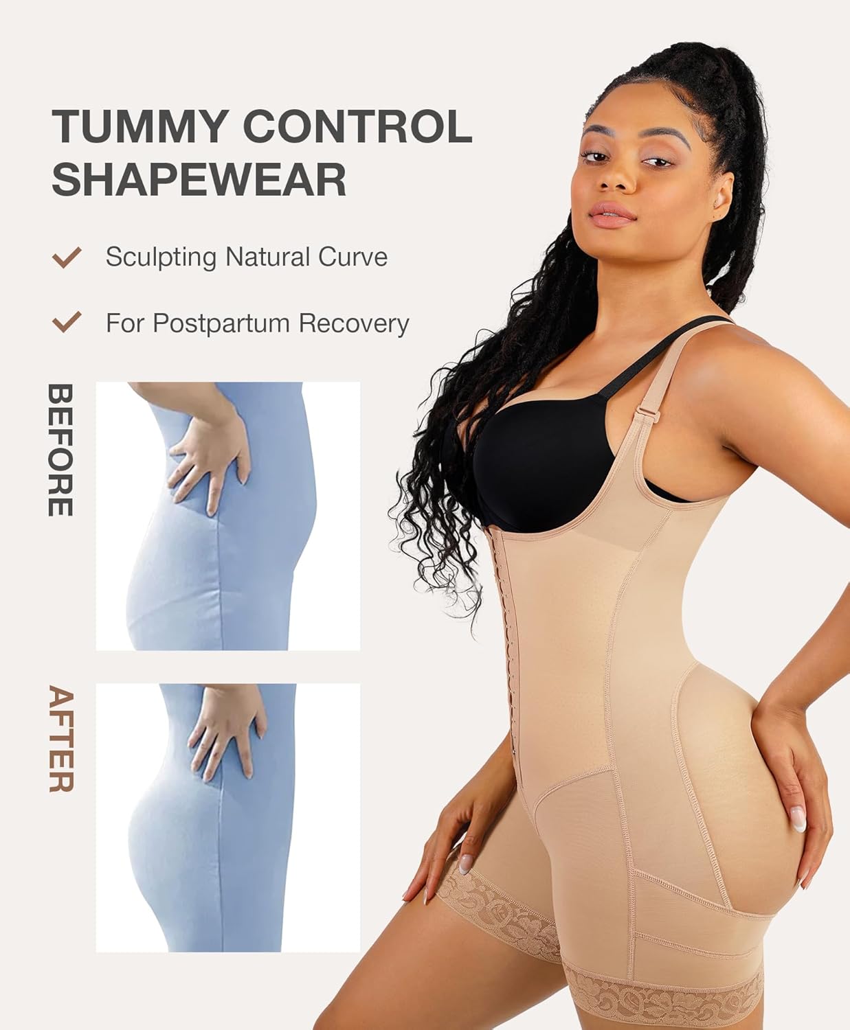 Lover-Beauty Fajas Colombianas Shapewear for Women Strapless Body Shaper Tummy Control Postpartum Faja Shorts Butt Lifter - Image 4