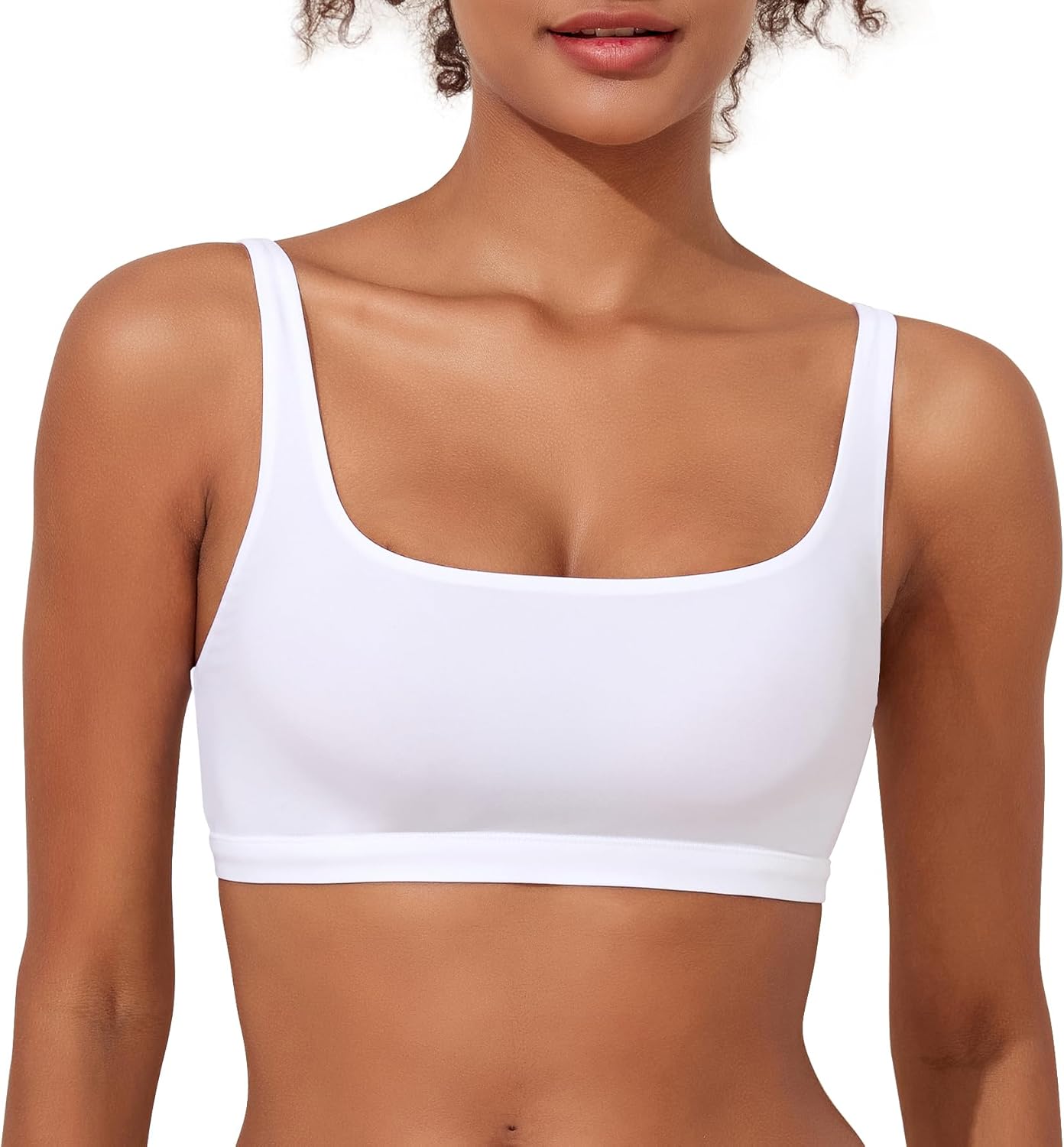 Women Wireless Bralettes Comfortable No Underwire Bras Scoop Neck Seamless Unlined Soft Lounge Bra - Image 8