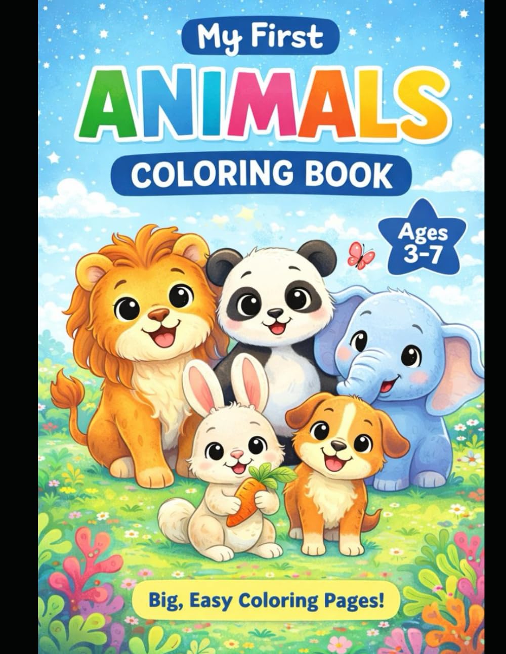 Happy Animals Coloring Book for Kids (Ages 3–7)