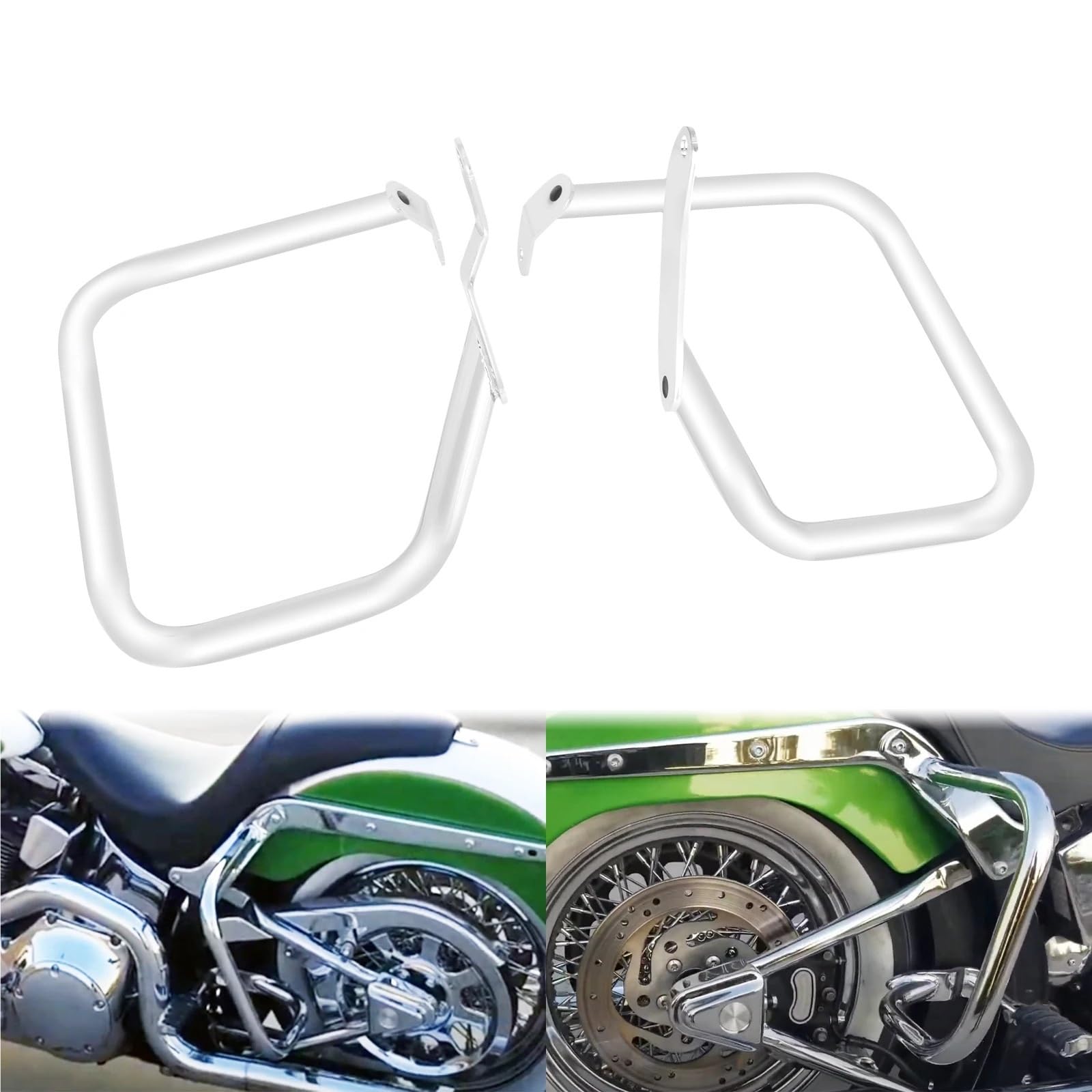 crash bar Osłona tylnego zderzaka motocyklowego Crash Bar pasująca do Harley Night Train Springer Standard 00-05 Softail FLSTC 00-17(Saddlebag Guard B)