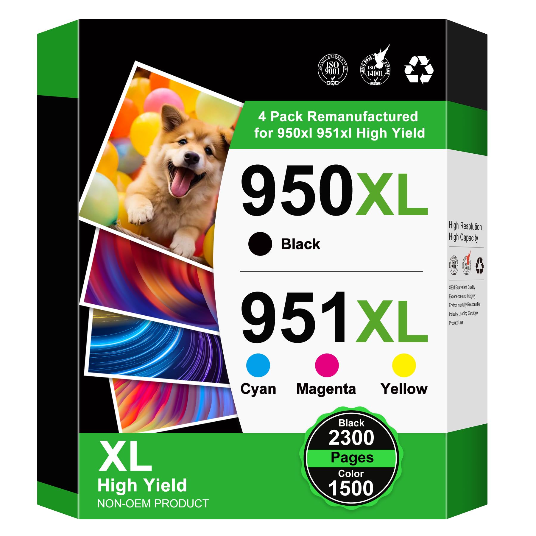 Tinta 950XL 951XL Compatibles con HP 950XL HP 951XL Recambio para Uso con HP Officejet Pro 8600 8610 8615 8620 8100 8625 8630 276DW 251DW (Paquete de 4) - 2