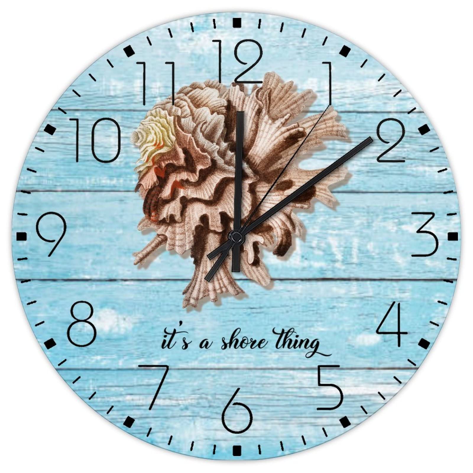 Horloges murales plage sans tic-tac marine 30cm pour chambre
