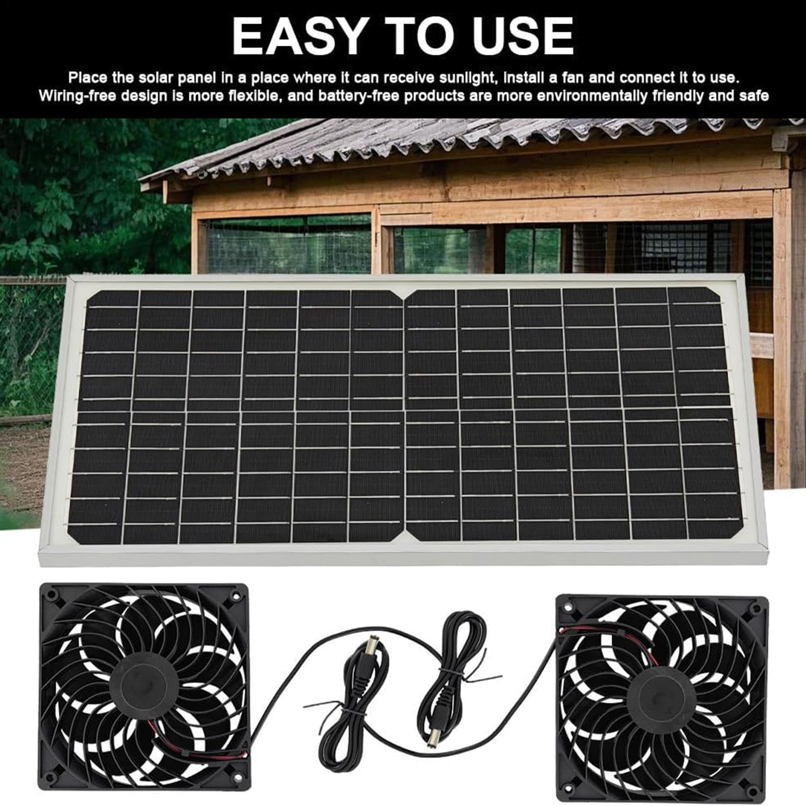Wentylator Solarny 16W Energooszczędna Cicha Wentylacja