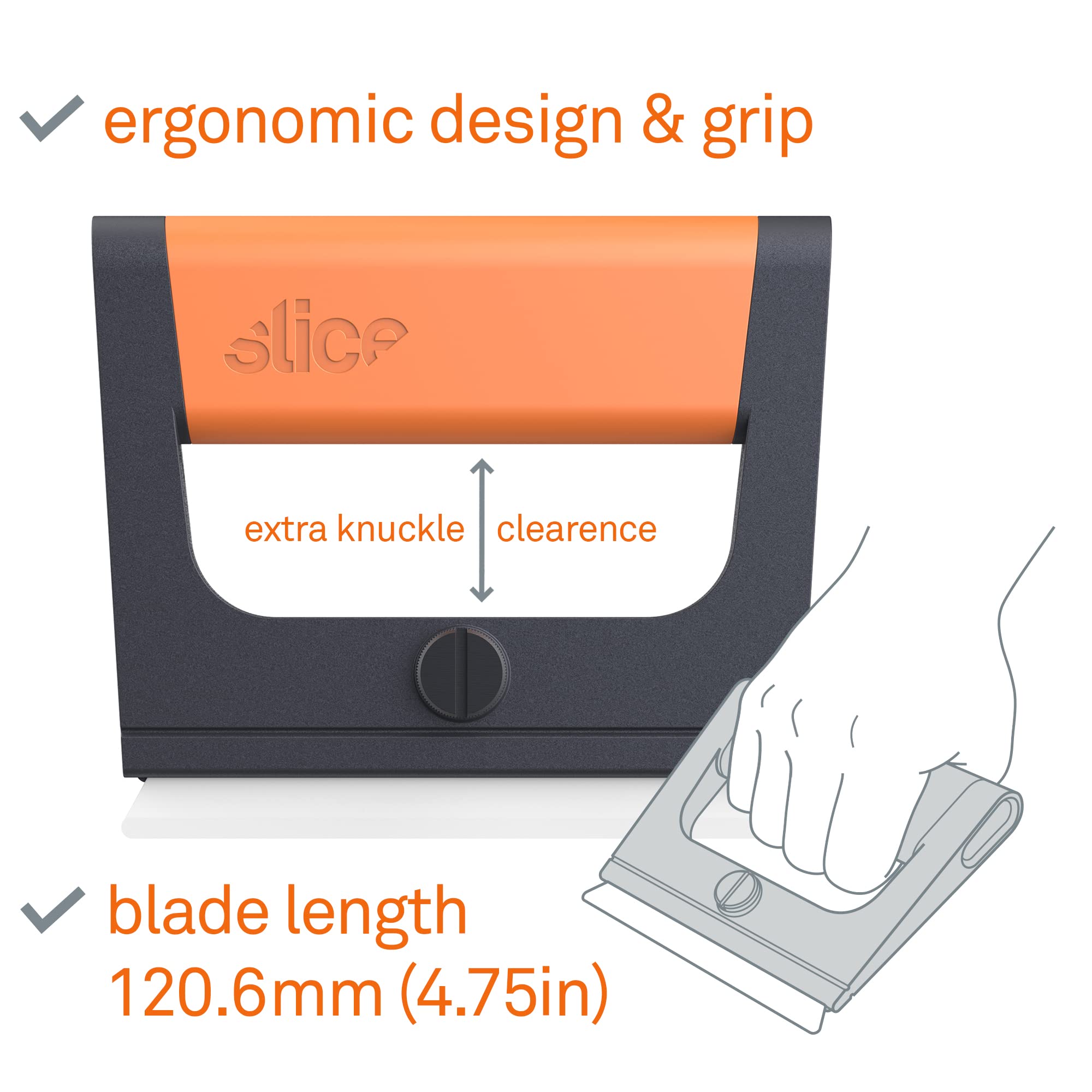 Slice 10501 Wide Scraper, Easy Clean, Ceramic Blade Lasts 11x as Long as Metal, Finger Friendly, Never Rusts, Safety Cap, Short Handle — Amazon image 5