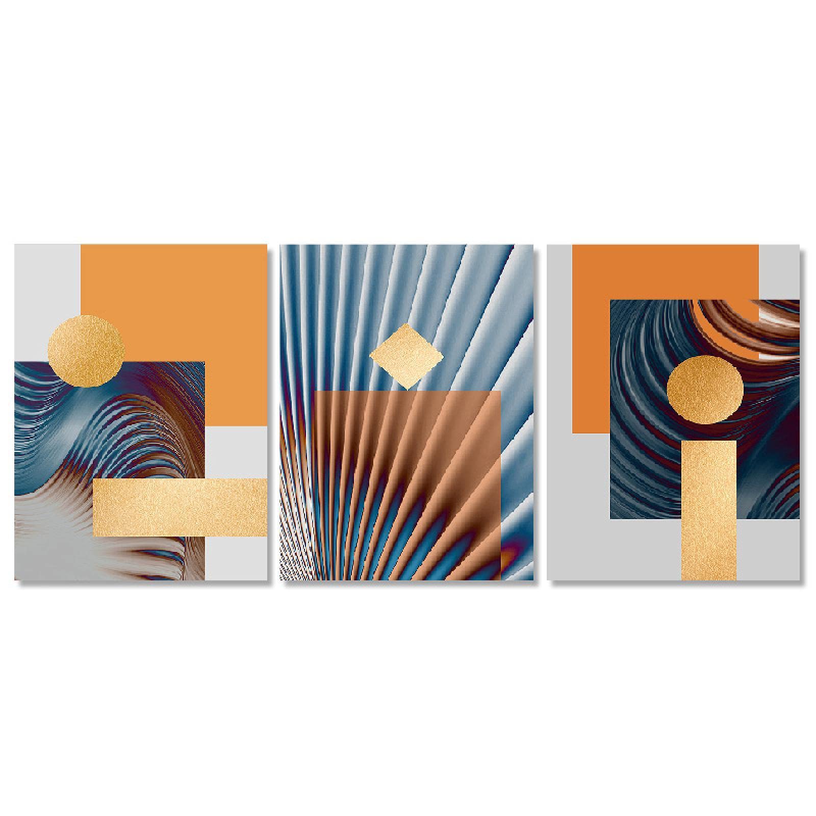 Affiche Déco Murale Géométrique Orange 40x40 Cm - Poster Abstrait Moderne ARTTOR, Neuf, Pour Salon Ou Chambre