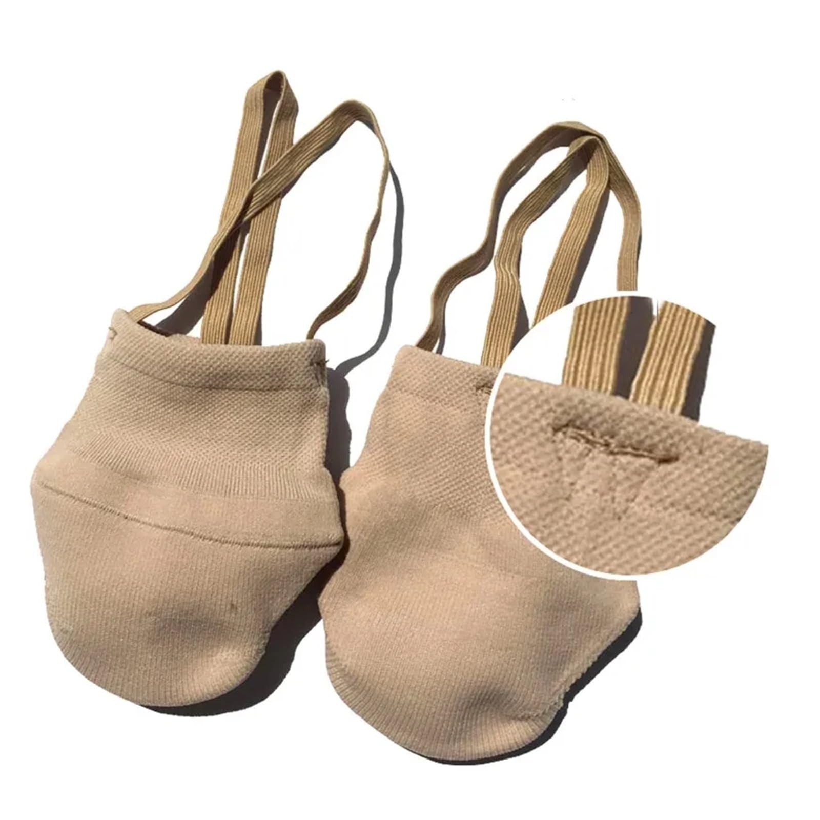 Zapatillas Ballet Calcetines de Media caña for Gimnasia rítmica, for Danza artística, con Suela competición, elásticos y Protectores for los pies