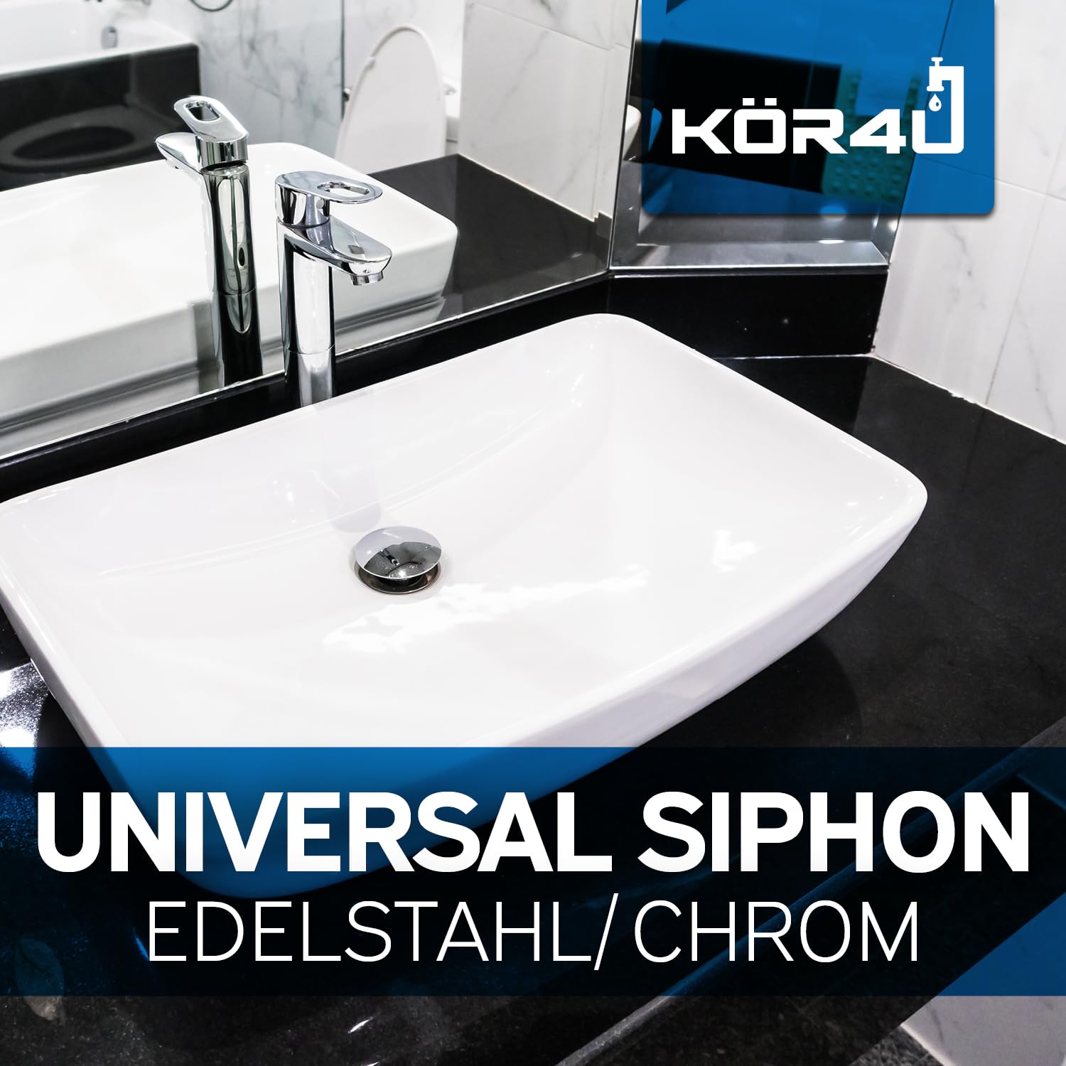 kör4u K12520 Siphon, Chrome, Universal - Image 2