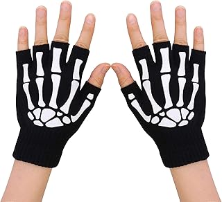 Unisex Full/Half Finger Skeleton Gloves Glow in the Dark...