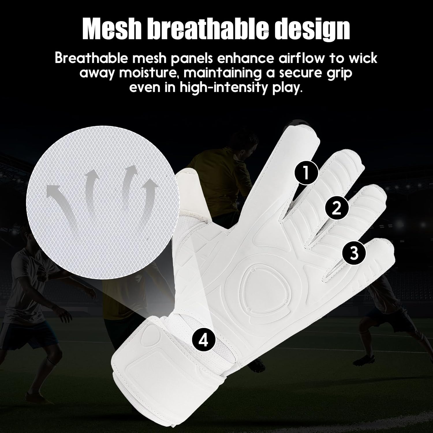 Soccer Goalkeeper Gloves with Finger Protection to Prevent Injuries, Strong Grip for Tough Tackles, Breathable Goal Keeper Gloves for for Kids, Youth and Adult - Image 5