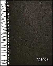 Agenda Permanente Preta Lisa Espiral 694697 Kit