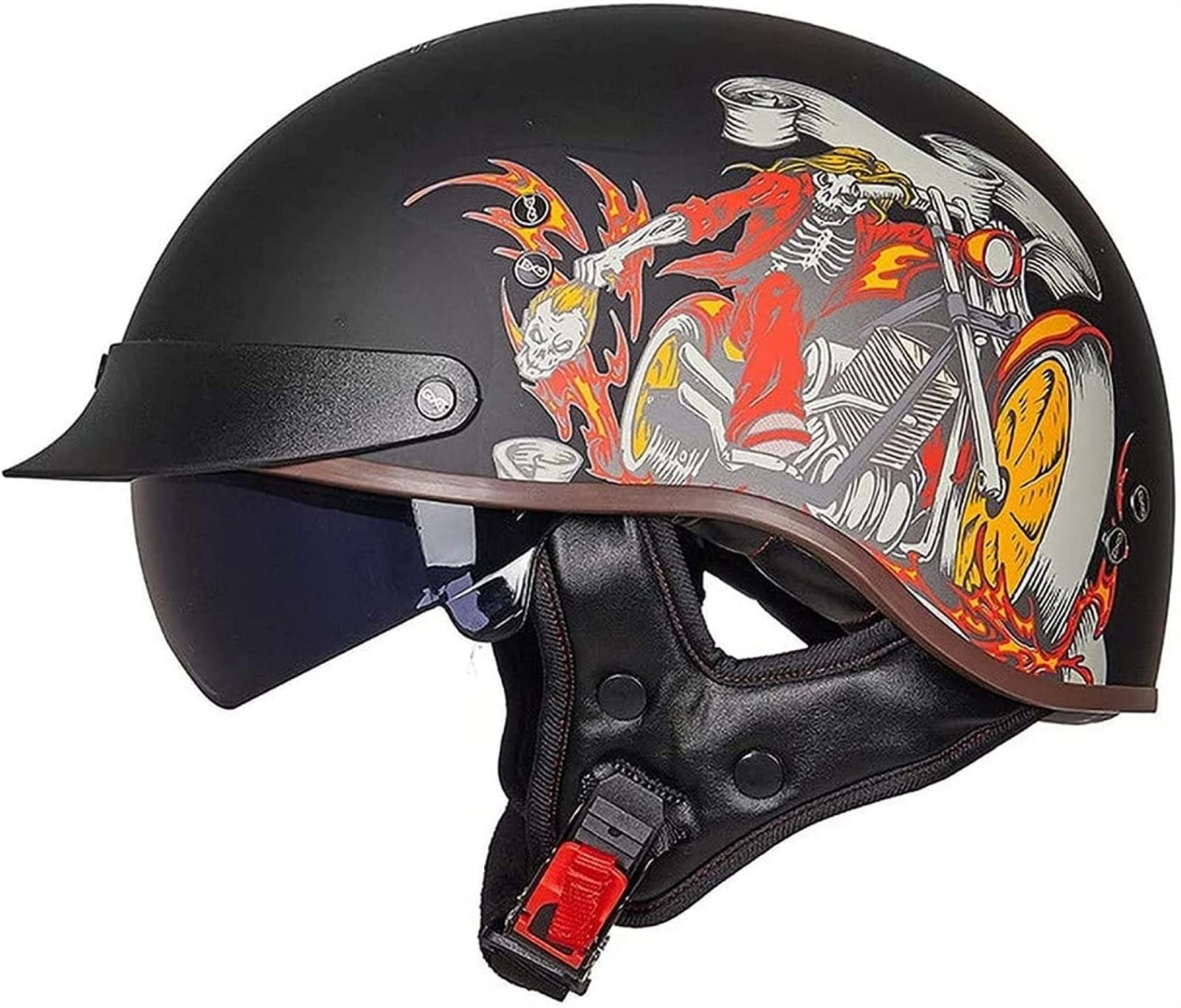 Casque demi-moto avec pare-soleil intégré pour éviter l'éblouissement