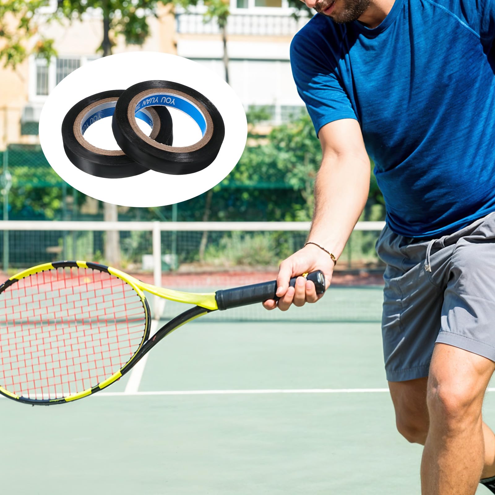 EupHHonycs 2 Rollen Tennis Griffband Anti-Rutsch Griffband Tennisschläger Selbstklebend für Tennisschläger, Overgrip Geeignet für Badminton, Tennis, Squash, 20m