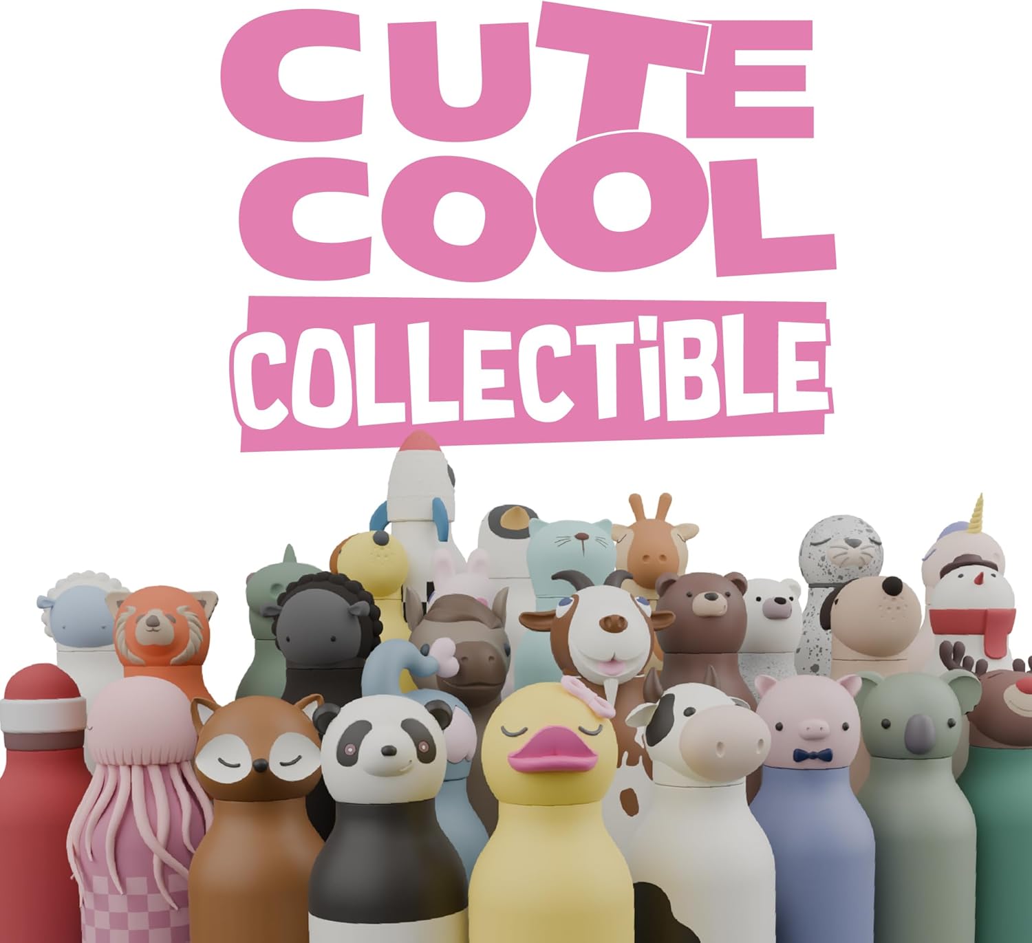 asobu Bestie Bottle Insulated Stainless Steel Water Bottle with Detachable Soft Animal Head Fun Drinking For Kids and Teens with Flexible Reusable Straw 16 Ounce - Image 6