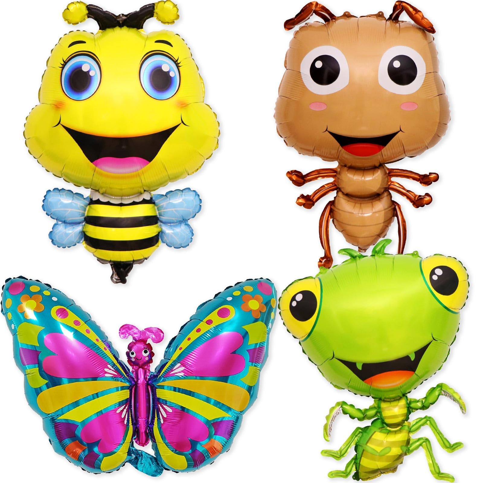Décorations De Fête Contre Les Insectes – Y Compris Ballons Sur Le Thème Des Insectes, Bannière « Happy Birthday », Décoration De Gâteau Pour Le Printemps, L'été, Safari, Abeille, Papillon