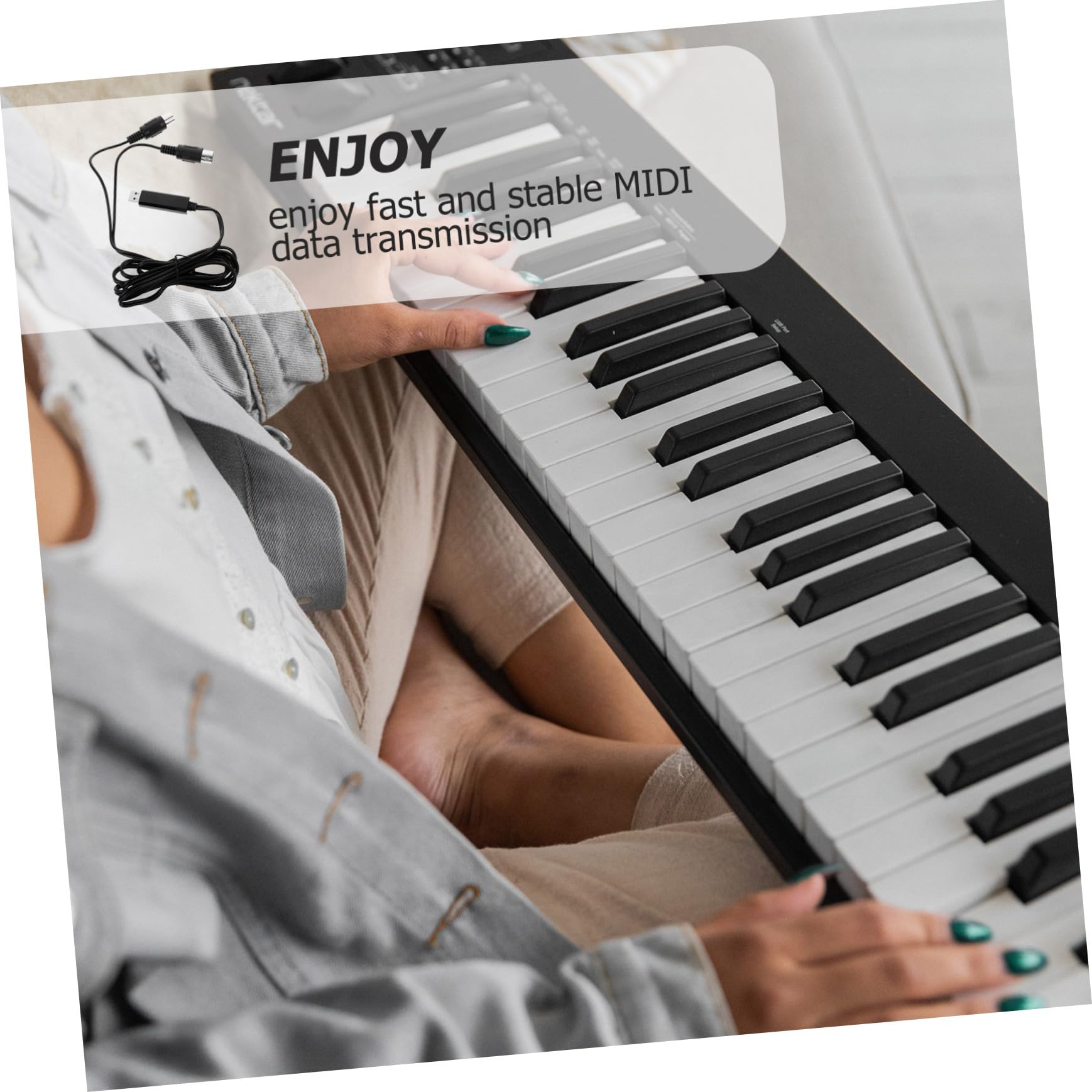Toyvian 3pezzi Cavo Midi Usb Professionale Per Tastiera e Piano Elettronico Adattatore Play Per Pc e Laptop Compatibile Con e Trasmissione Dati Veloce e Stabile